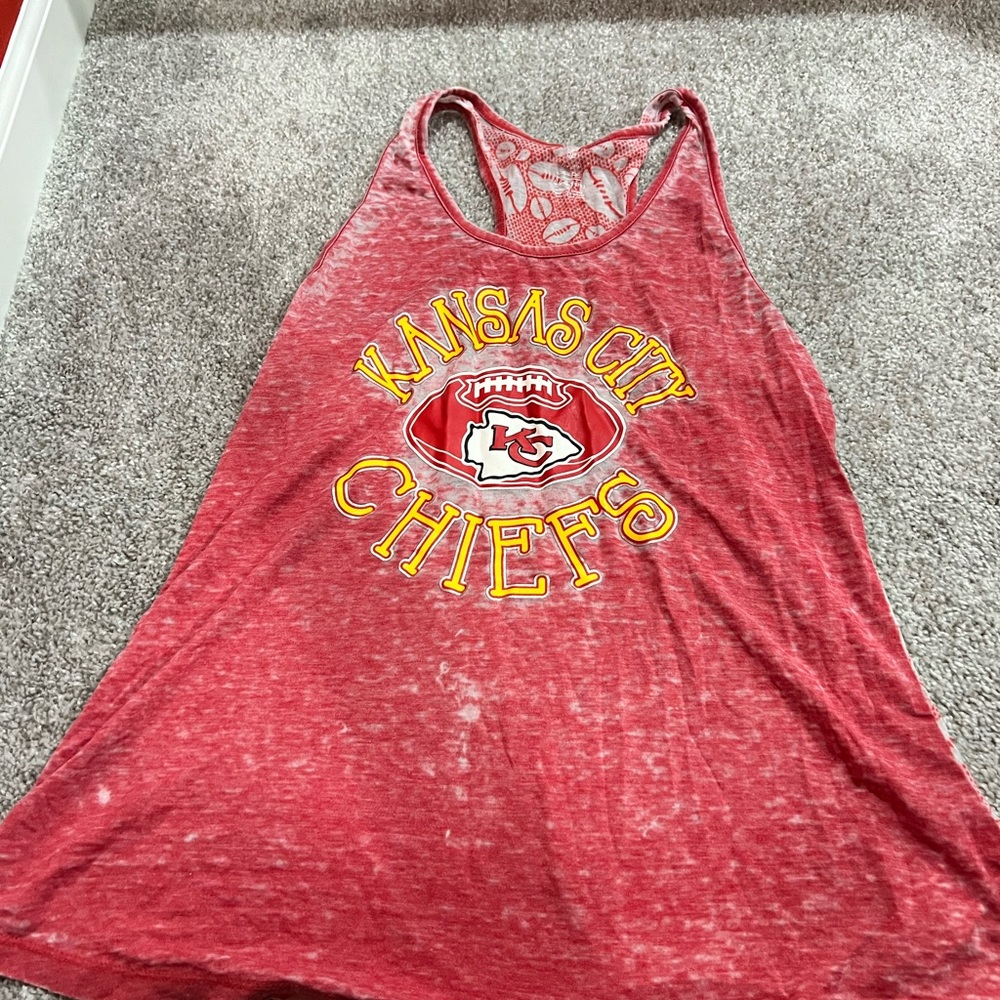 NFL Red and White Football Print Tank - chiefs